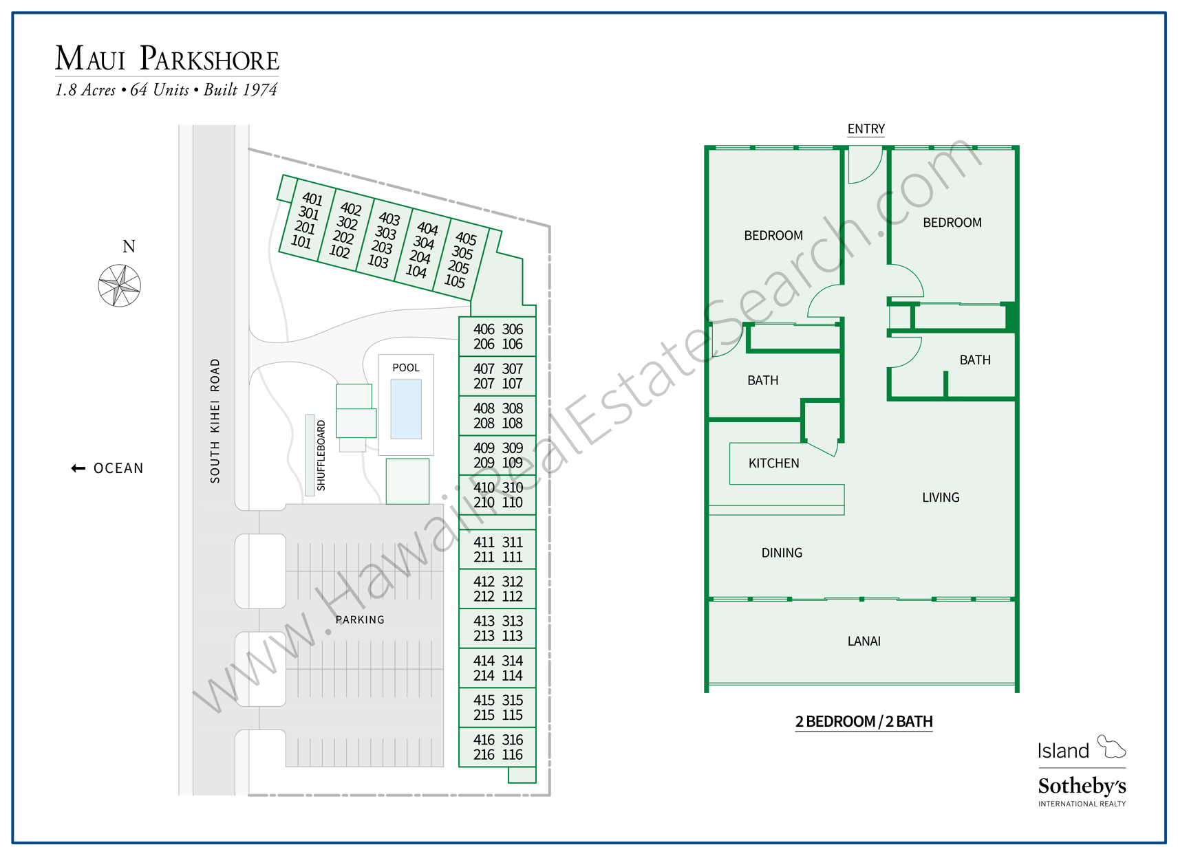 Maui Parkshore Property Map and Floor Plan